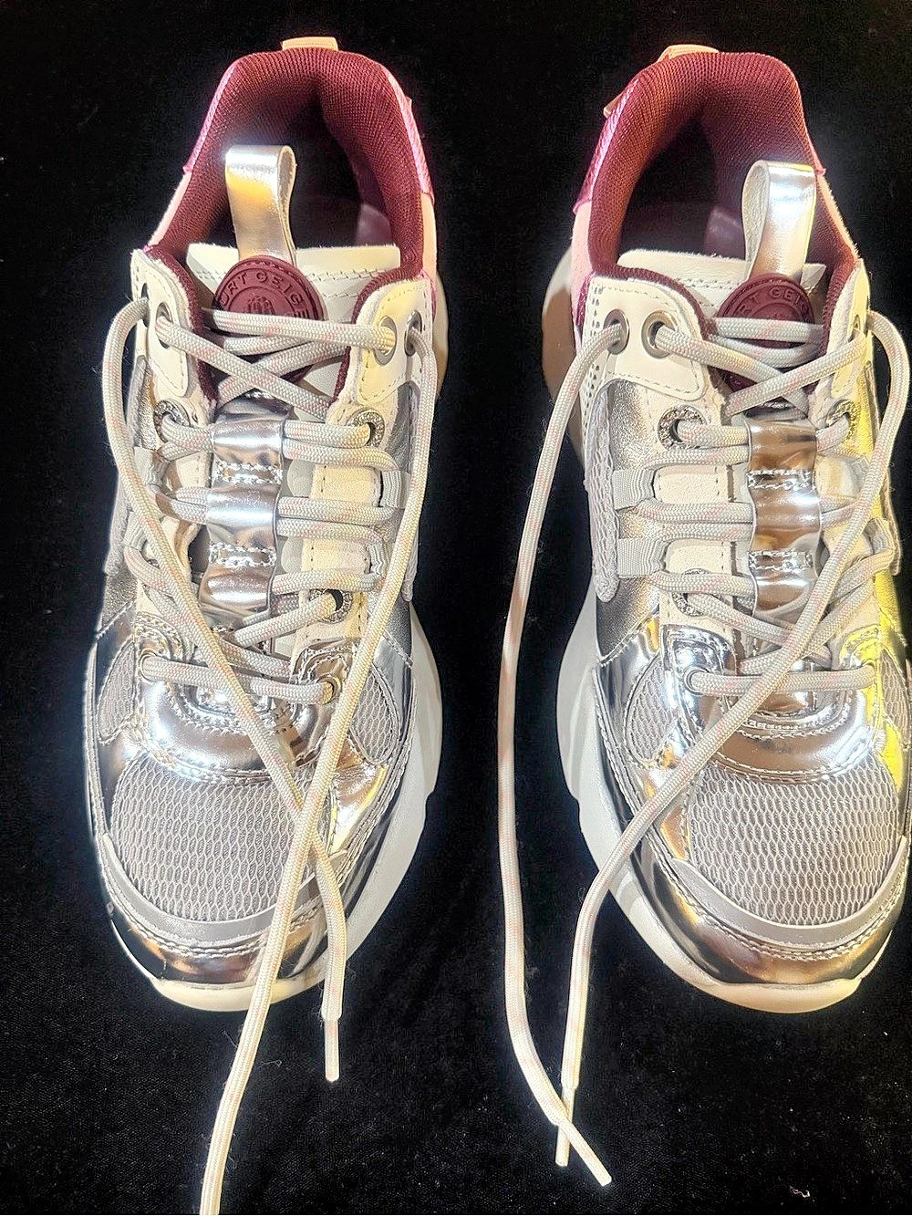 Kurt Geiger Metallic Silver Pink Sneakers